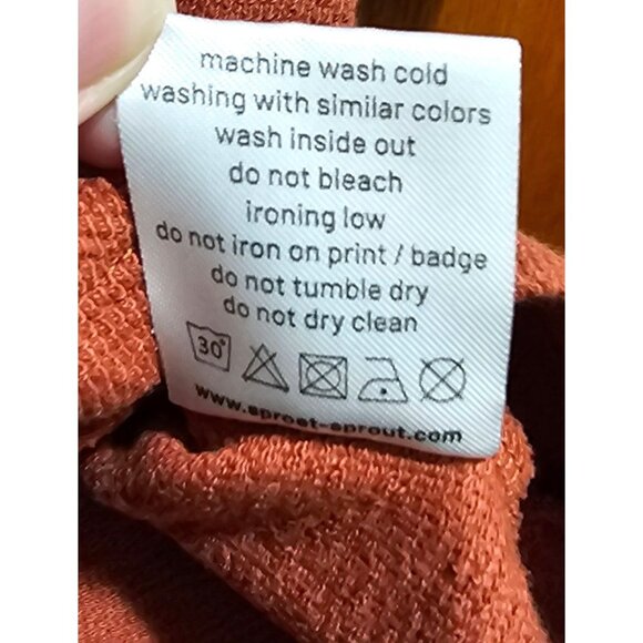 Sproet & Sprout Rust Red Sailboat Print Girls Dress 100% Cotton Long Sleeve Elas - Picture 5 of 5